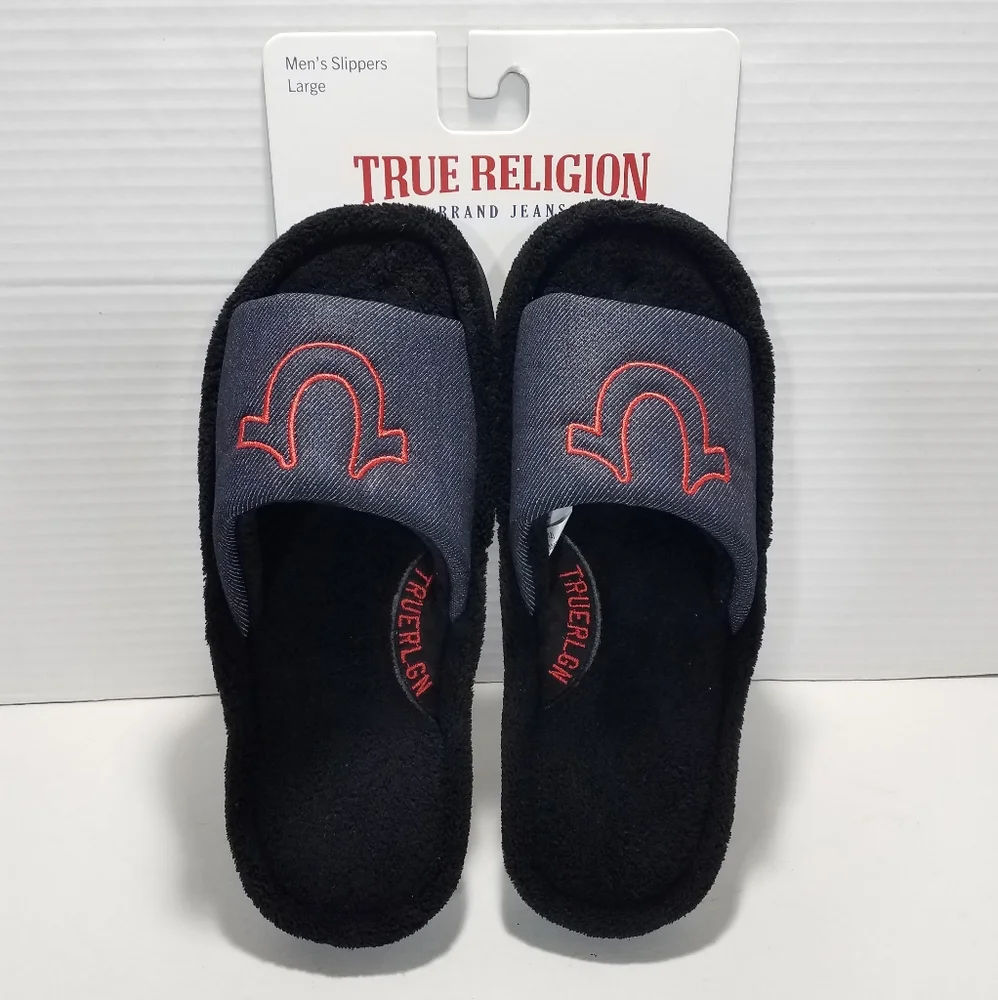 True Religion Slide Slippers Plush Slippers NEW